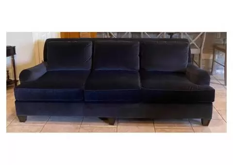 Custom Bassett Deigner Black Microfiber Sofa